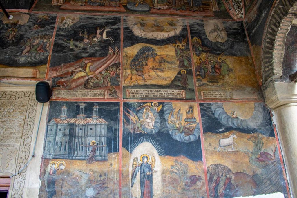 Fresco paintings on the porch
