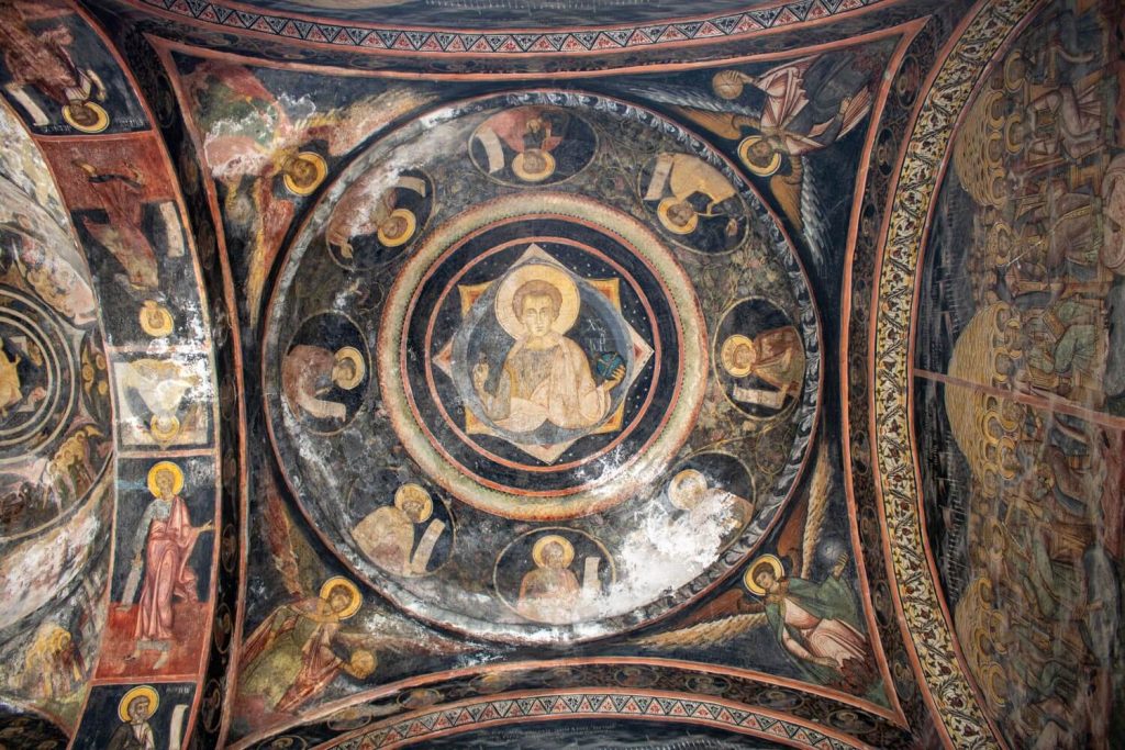 Fresco paintings on the porch