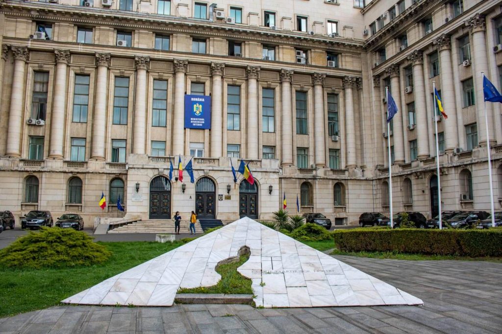 Memorial in front of the building