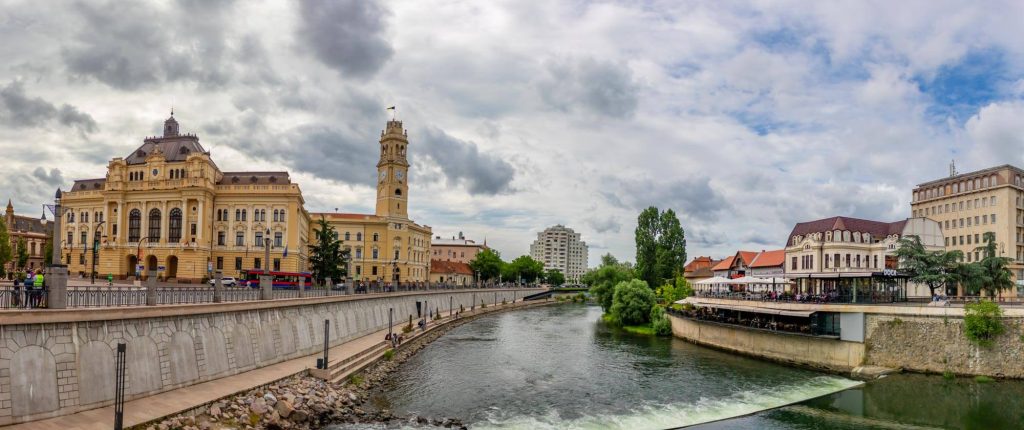Crișul Repede River next to Oradea City Hall