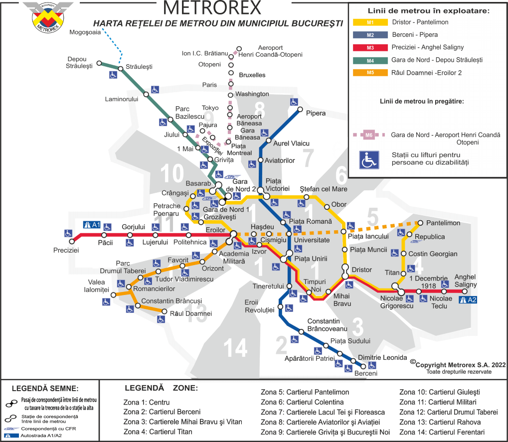 Bucharest Metro Map