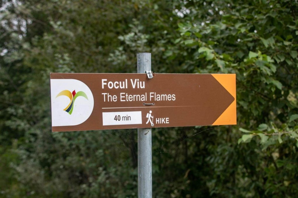 Hiking path to the Living Fires Of Lopătari