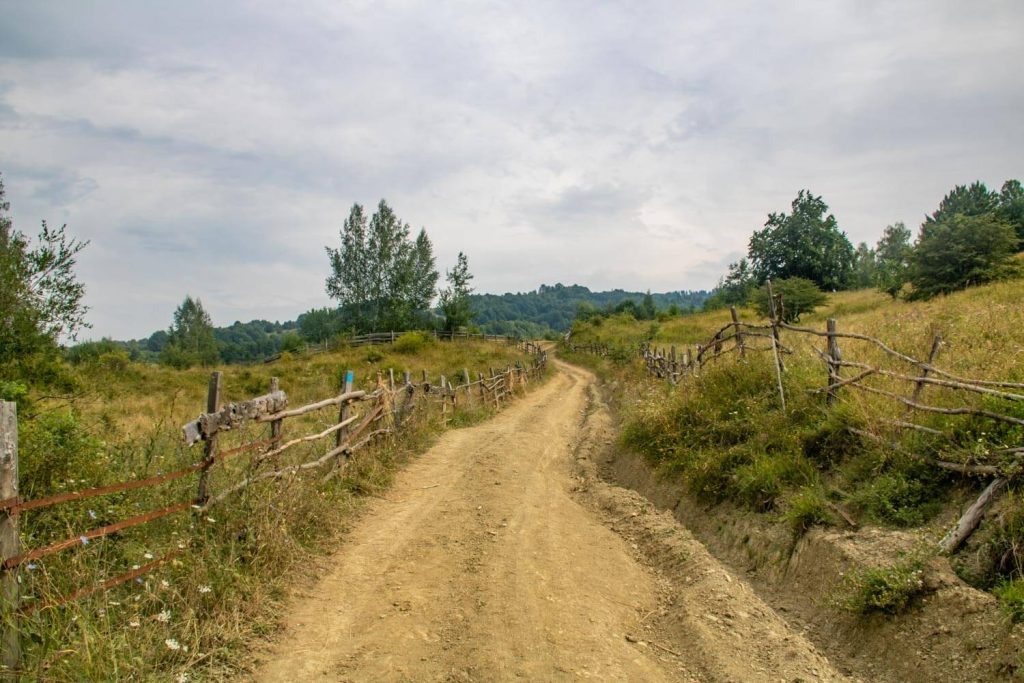 Hiking path to the Living Fires Of Lopătari