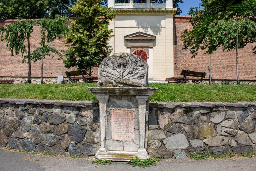 Stone commemorating Colonel Johann von Vecsey